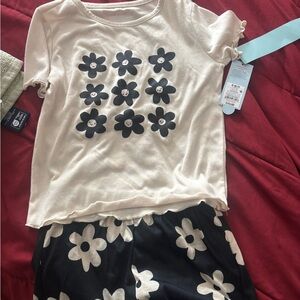 Target Kids Pajama Set - Black and Cream Floral